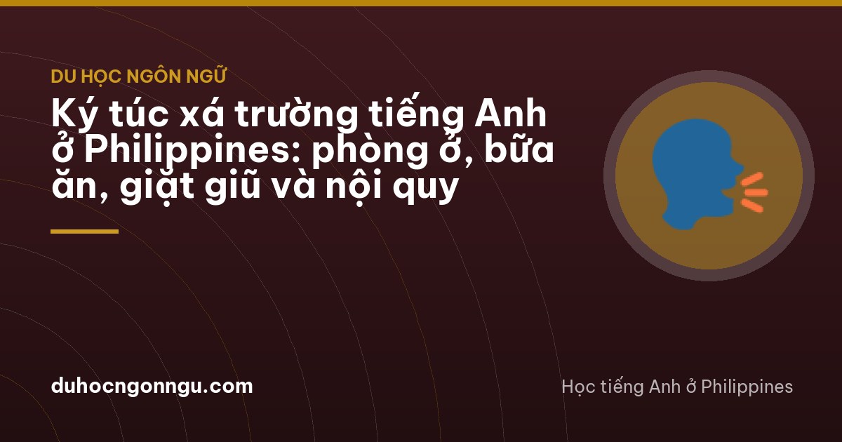 Tidy twin dormitory room in a tropical language school, two neatly made beds, ceiling fan, wooden desks with blank notebooks, curtains glowing in afternoon sun, empty of people